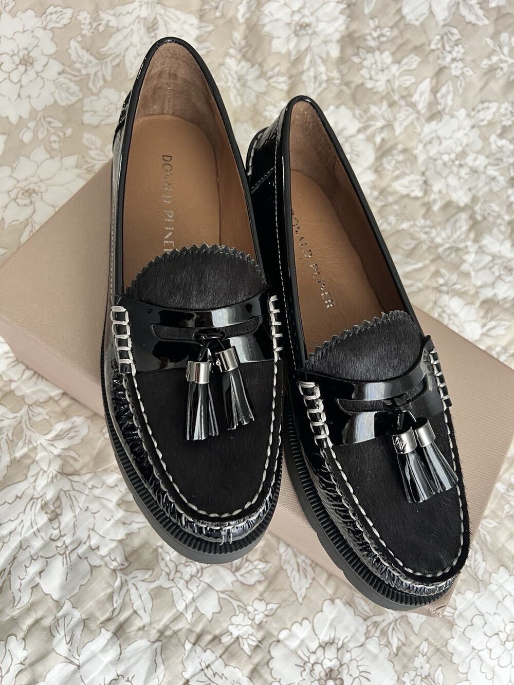 donald pliner womens leather loafers size 7.5